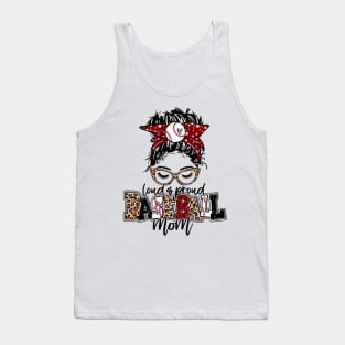 Baseball Mom Leopard, Loud And Proud Baseball Mom Tank Top